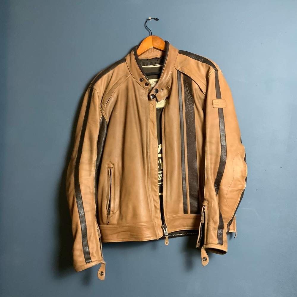 Triumph-h Tan Raven motorcycle jacket